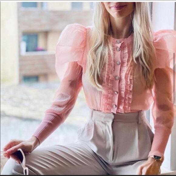 ZARA Semi-Sheer Top with Jewel Buttons NWT LAST ONE!!! - Picture 10 of 16